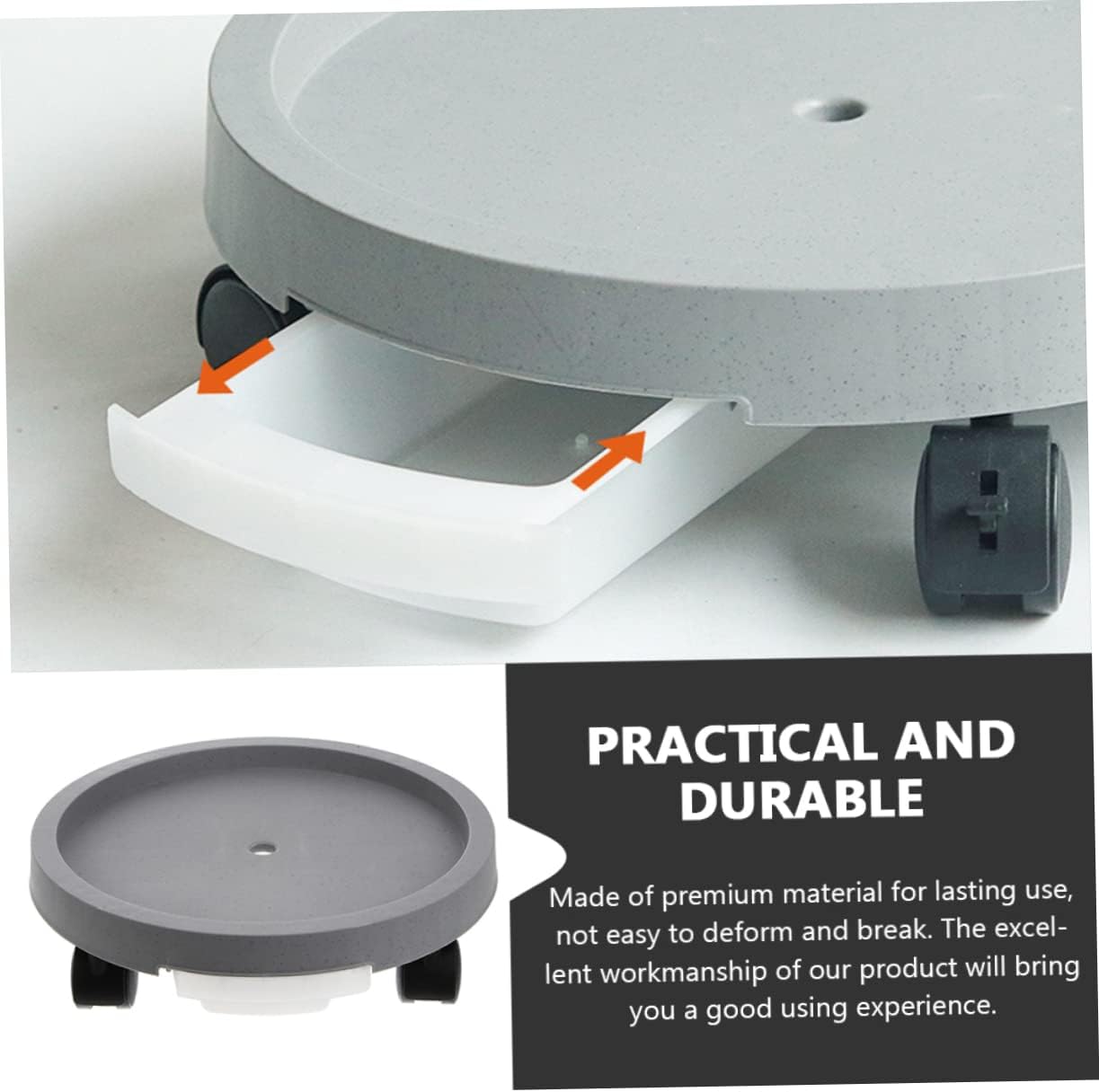 Gardening Potted Plant Tray Movable Flowerpot Tray for Indoor and Outdoor Use Diameter Design Four Wheels Easy to Clean and Store