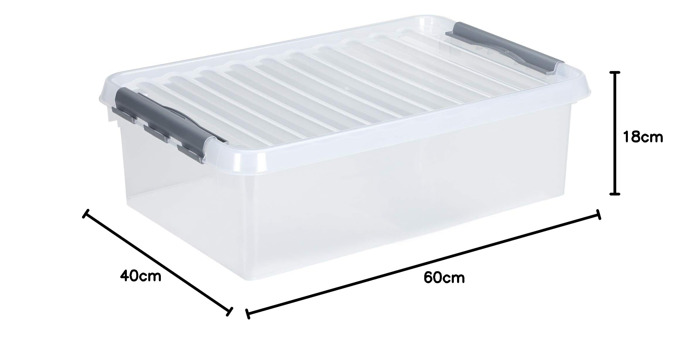3 x SUNWARE Q-Line Box - 32 litry - 60 x 40 x 18 cm - przezroczysty/metaliczny