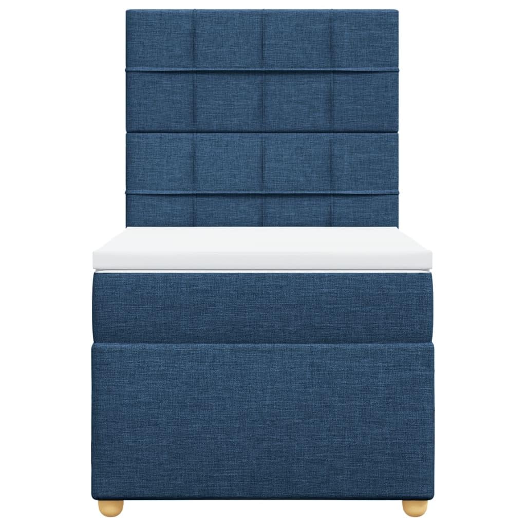 vidaXL Giroletto a Molle con Materasso Blu 80x200 cm inTessuto