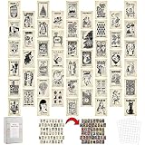 Kit de adhesivos estéticos para pared, 50Pcs Estética de Collage de Pared, Pared de Fotos de Estética Retro, Imágenes de Collage de Decoración de Dormitorio