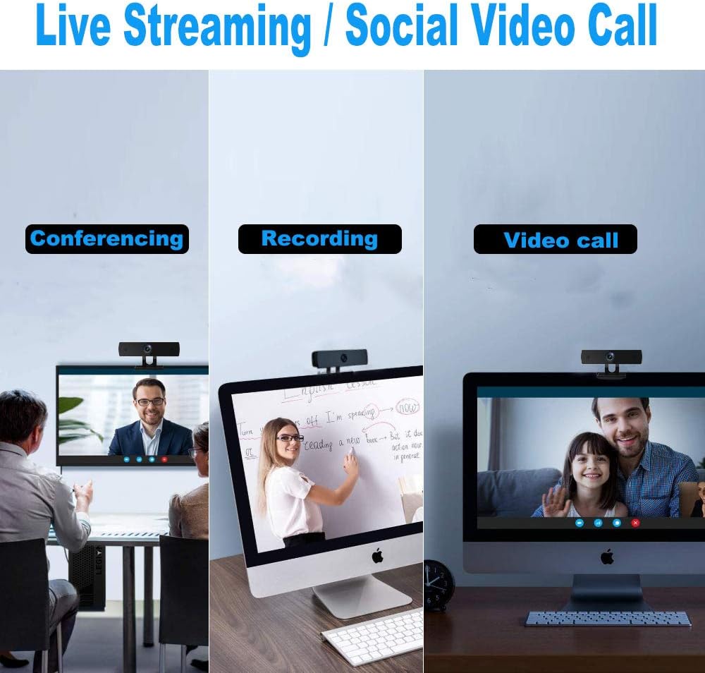 Webcam with Dual Microphone, Full 1080P HD Webcam, Face Cam with 90 Degrees Extended View. Streaming Computer Web Camera for USB Laptops and Desktop Video Calling,Conferencing