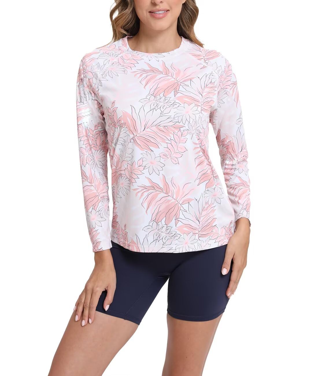 Eteoepo Women's UPF 50+ Long Sleeve Sun Shirts Quick Dry Hiking Athletic Gym Tops Rash Guard Shirt