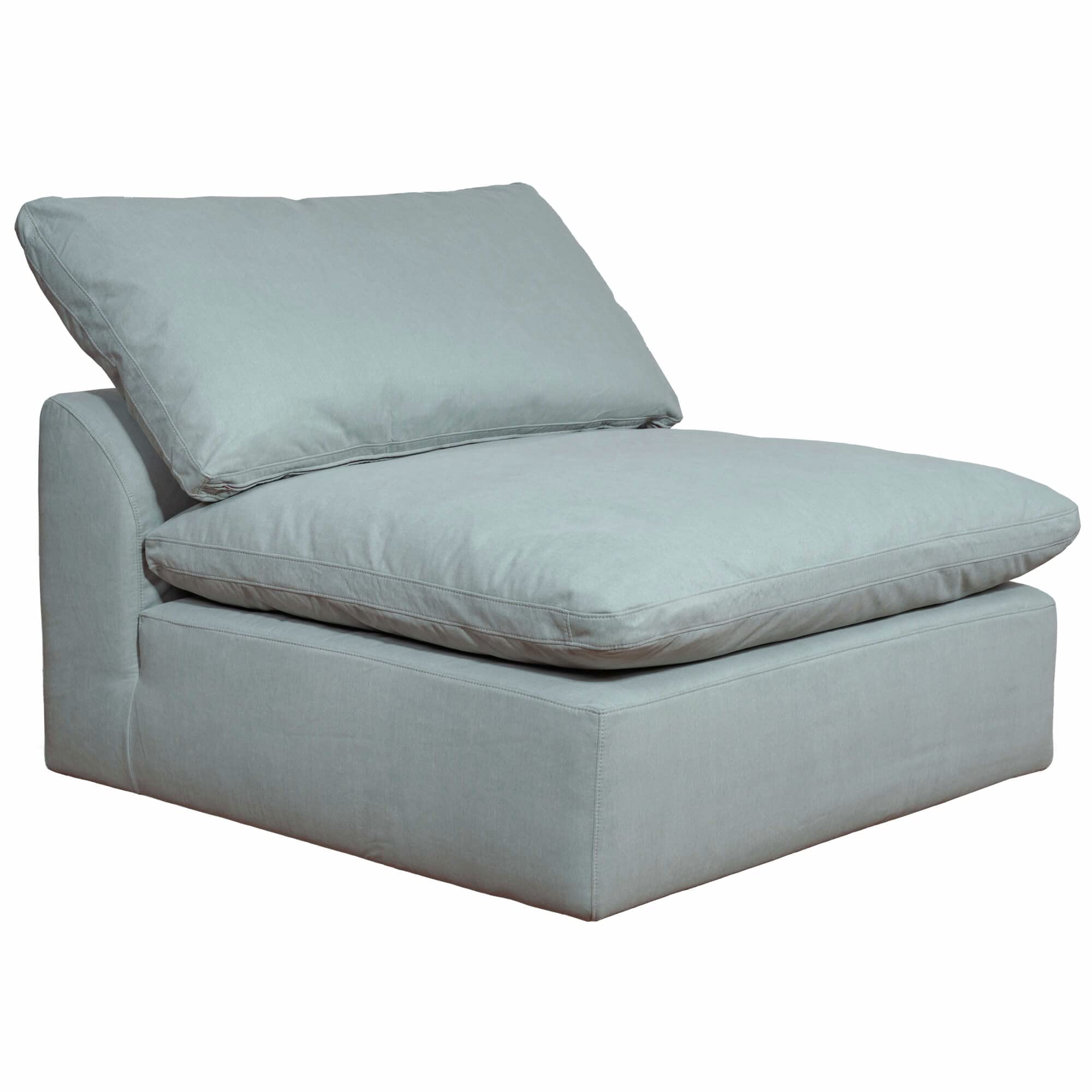 Photo 1 of **TRUCK/TRAILER PICK UP** Sunset Trading Contemporary Puff Collection Slipcovered Modular Sofa Sectional/Stain-Proof Water-Resistant Washable,  Performance Armless Chair, 44" Square, Ocean Blue