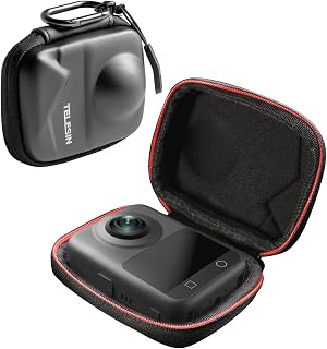 TELESIN Osmo 360 Carry Case Carrying Travel Bag for DJI Osmo 360 Portable Small Storage Bag Protective Cover Hard Shell Travel Protector with Wrist Strap Carabiner for DJI Osmo 360 Accessories