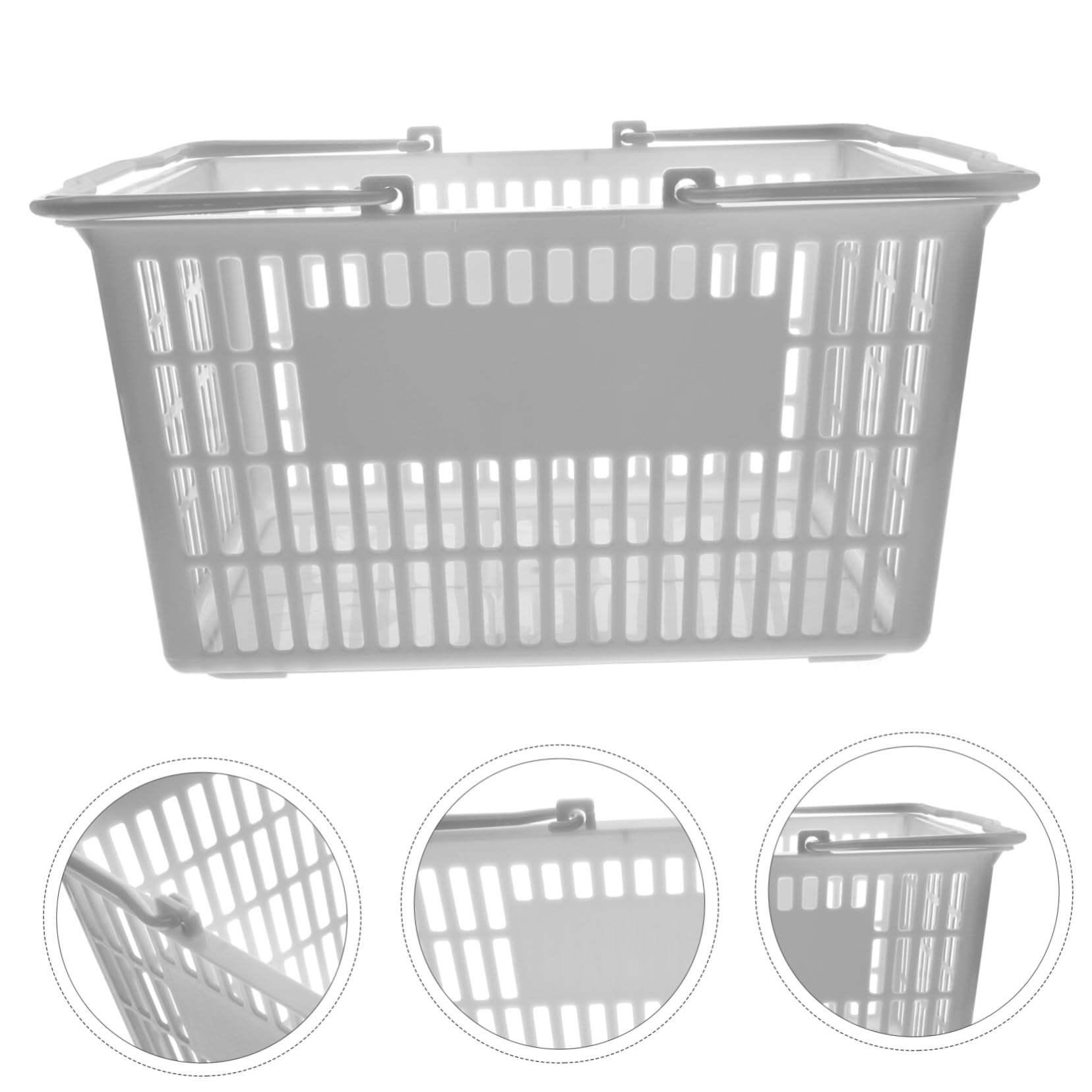 Cesta Porta Oggetti in Plastico Spesso Manico, Resistente e Facile da Trasportare per Supermercati e Negozi di Snack