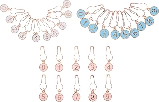 ERINGOGO 合金製数字付きステッチマーカー 30個セット 編み物用段数カウンター かぎ針編み補助具 編み物プロジェクト向けアクセサリー