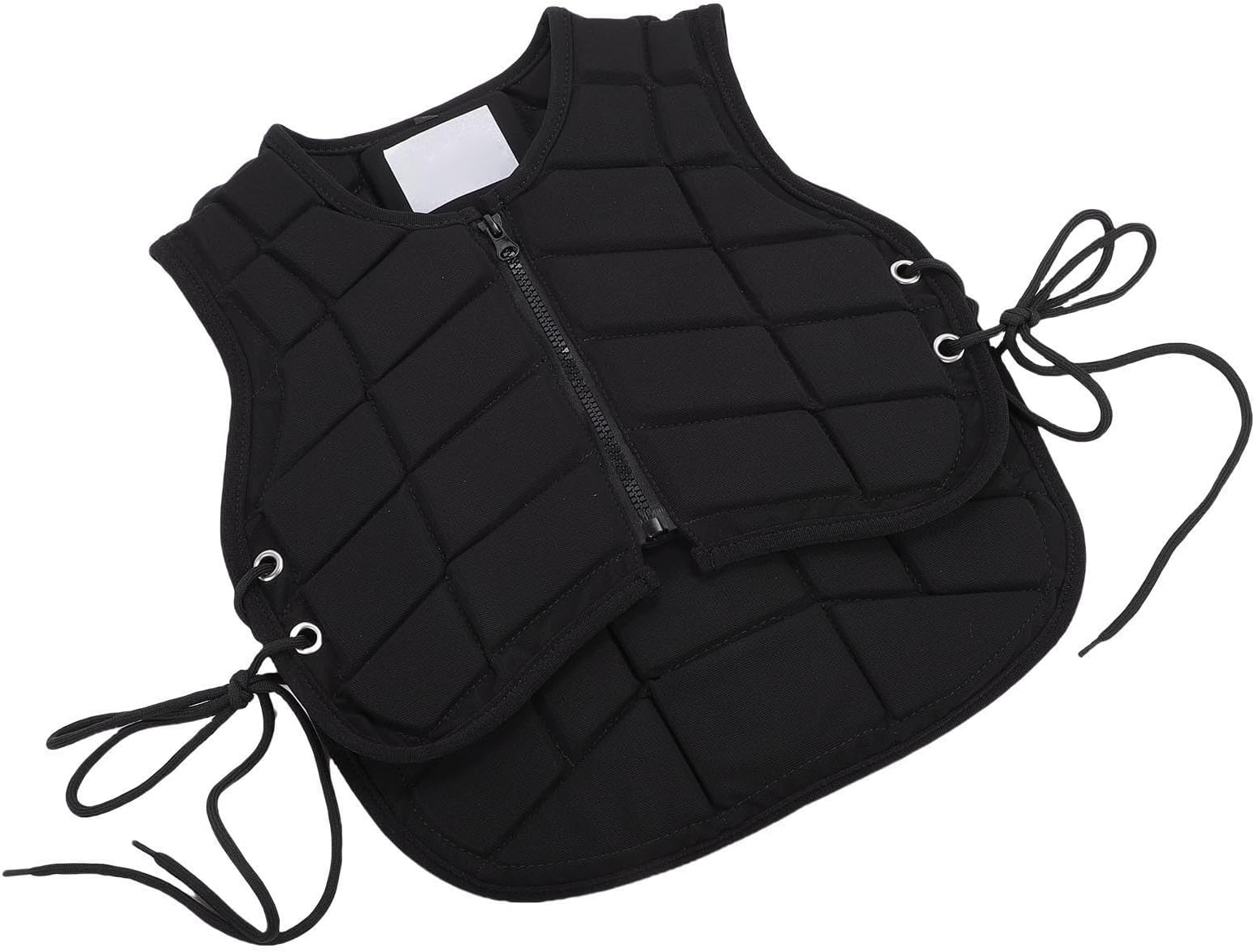 Kids Equestrian Vest, Horse Riding Protective Gear, Front Zipper Closure Adjustable Side Strings with Extended Padding Vest, Ideal for Comfort Safety