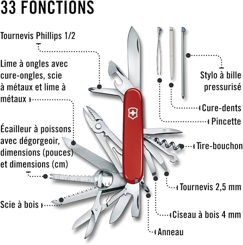 Victorinox Swiss Army Knife Swiss Champ Multitool, 33 Functions, Red - 5
