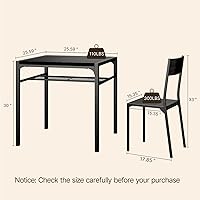 Vista 3 de Gizoon Juego de mesa de comedor para 2, mesa de cocina de 3 piezas con 2 sillas para espacios pequeños, apartamento, cocina, comedor, ahorro