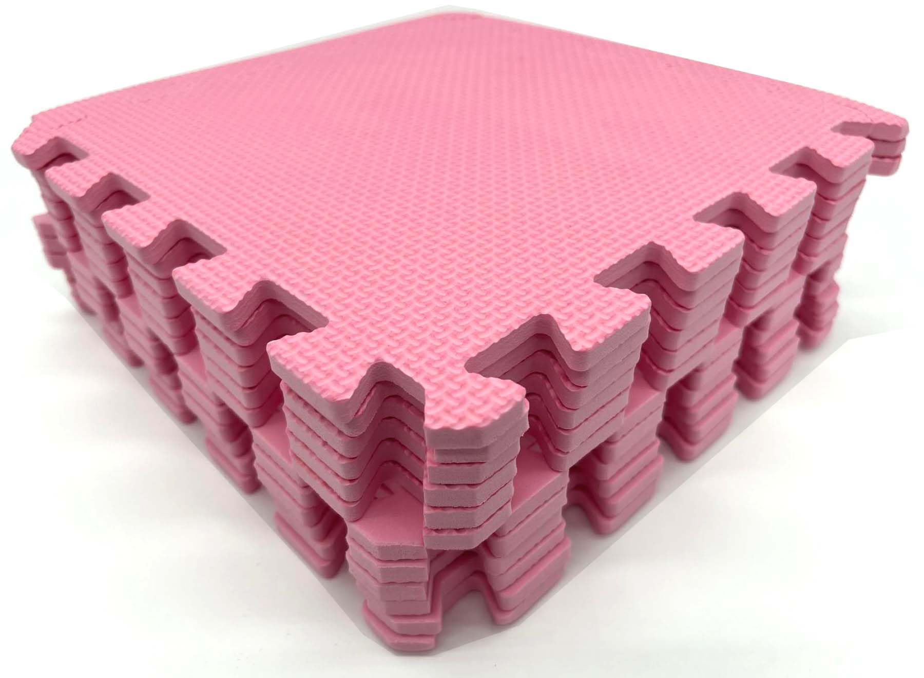 Eva Foam Baby Play Mat – 12Pcs (29x29cm) 8mm Thick Soft Baby Pink Interlocking Floor Tiles, Waterproof, Non-Slip, Safe & Comfortable Matting for Kids, Child’s play (Baby Pink, 12 Pack) — view 2