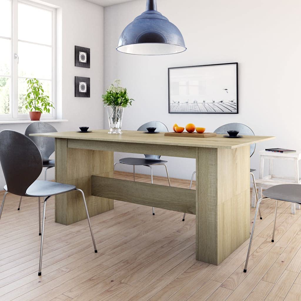 Table à manger chêne Sonoma robuste 180x90 cm design épuré