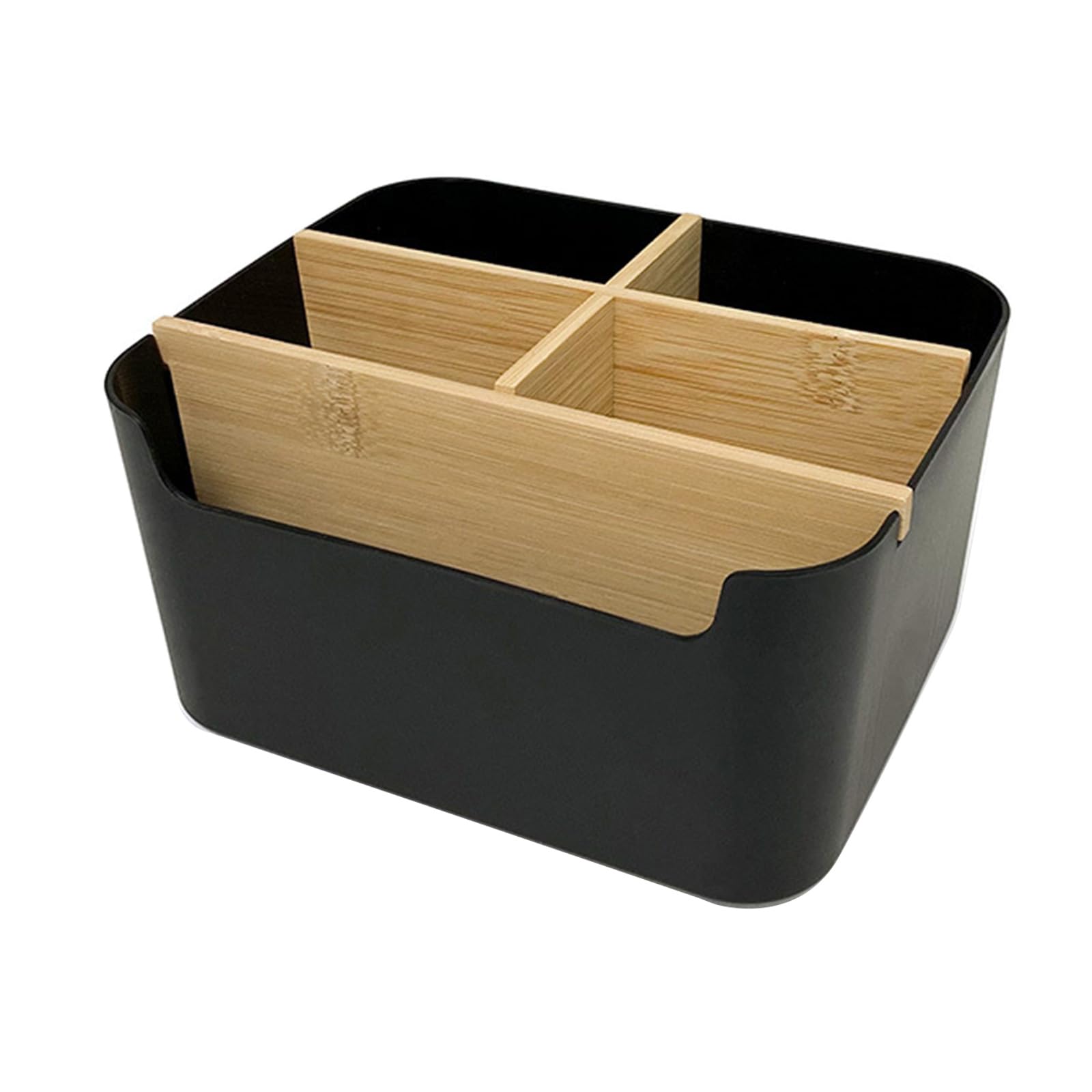 HZGFNBZ Multifunctional Desk Organisers with Pen Holder Space Saving Wood Pen Storage Case Remote Storage Compartments