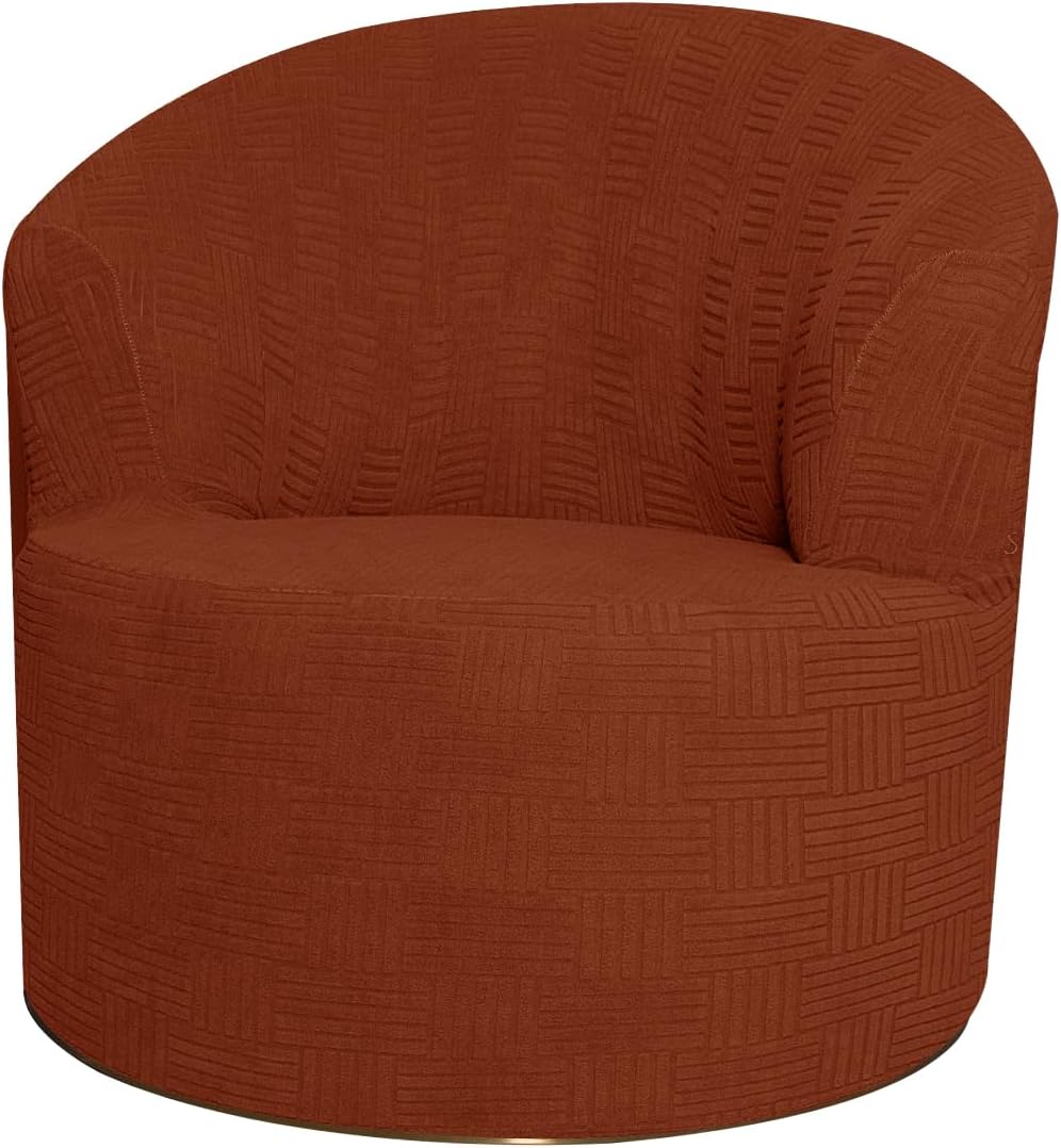 Stretch Barrel Chair Slipcovers, Jacquard Modern Swivel Chair Cover Thick Fabric Barrel Accent Armchairs Sofa Cover Club Chair Cover (Orange)
