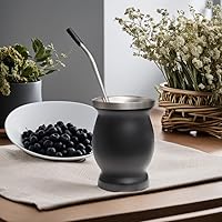 Vista 6 de Beruth - Pajita reutilizable de yerba mate, filtro extraíble de acero inoxidable con punta de silicona suave, popote de metal para beber té de hojas