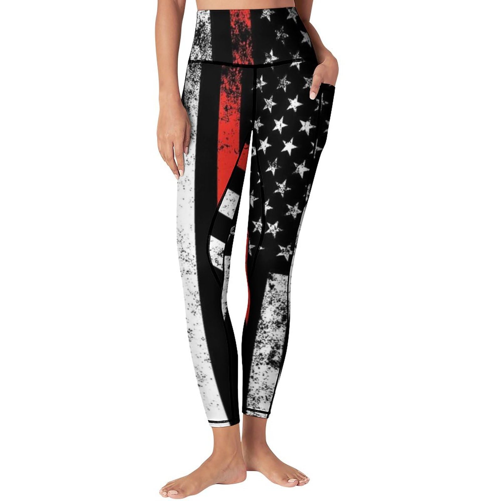 Yogahose mit hoher Taille und Taschen, Bauchkontrolle, Workout, Laufen, 4-Wege-Stretch, Yoga-Leggings für Mädchen und Frauen