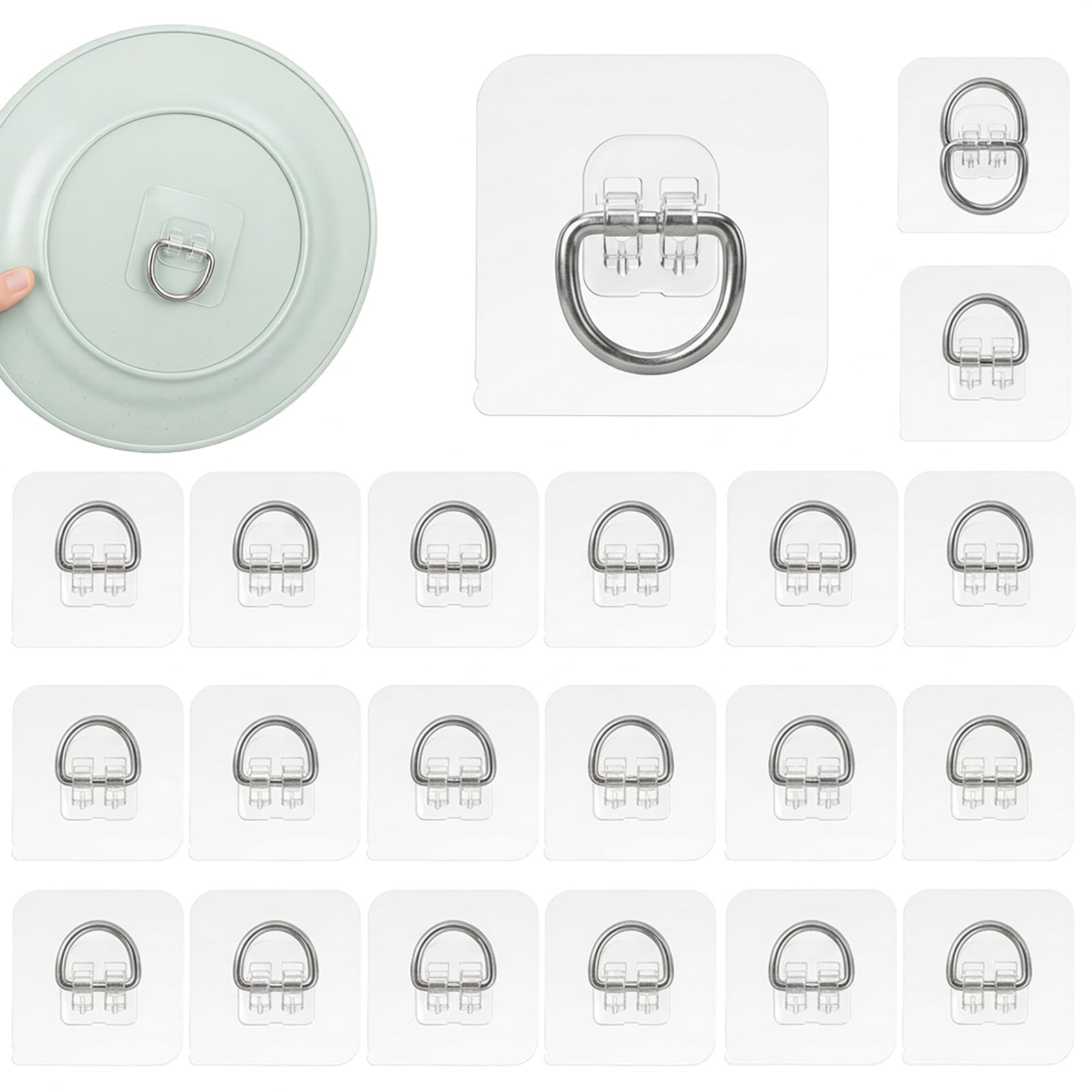 20Pcs Display Plate Hangers for Walls, Adhesive Picture Hangers(Circle)