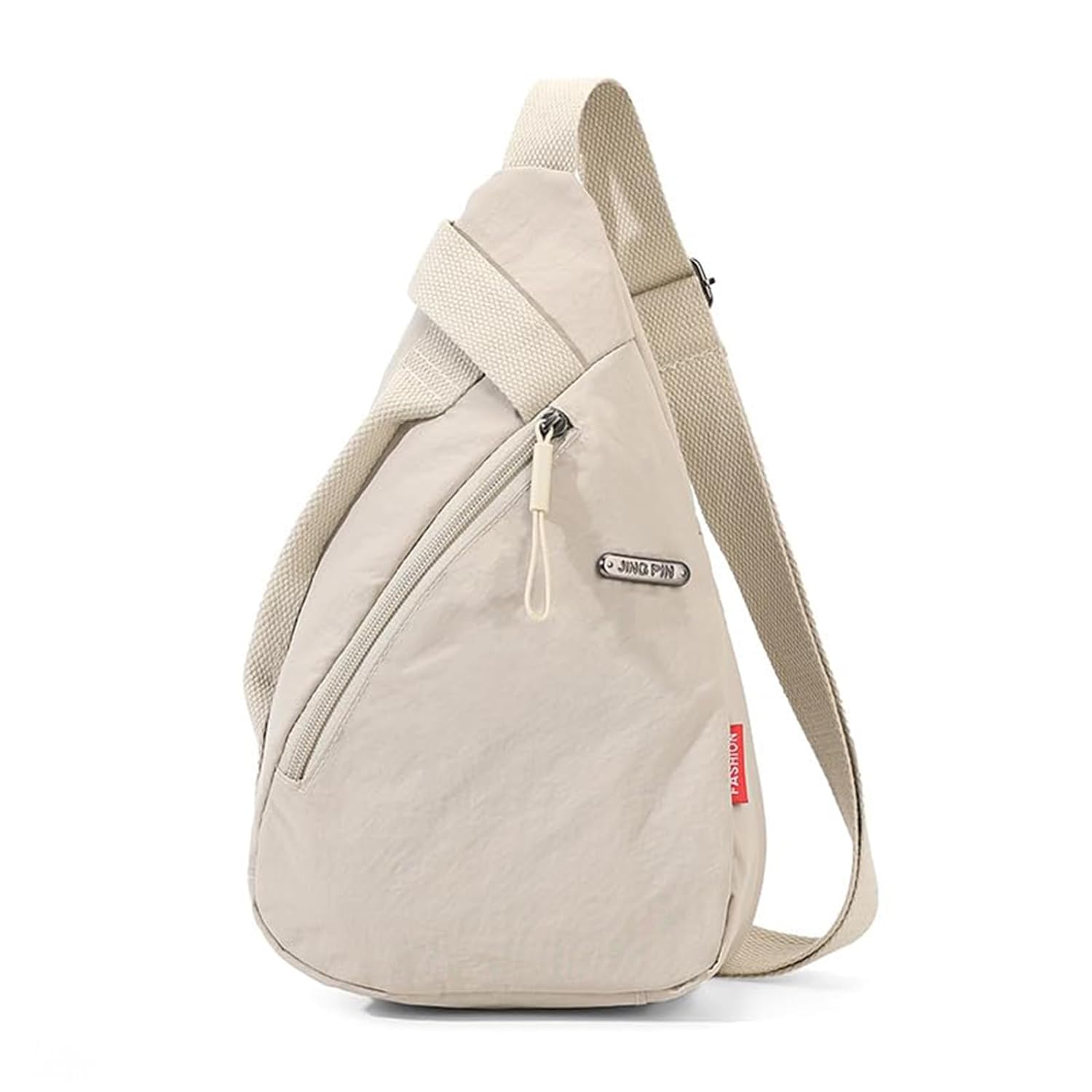Chest Bag for Men, Shoulder Sling Bag, Shoulder Bag Men, with Main Compartment and Hidden Pocket Lightweight Washed Nylon Crossbody Bag for Daily Commute Hiking Work 32cm x 19cm x 8cm Beige