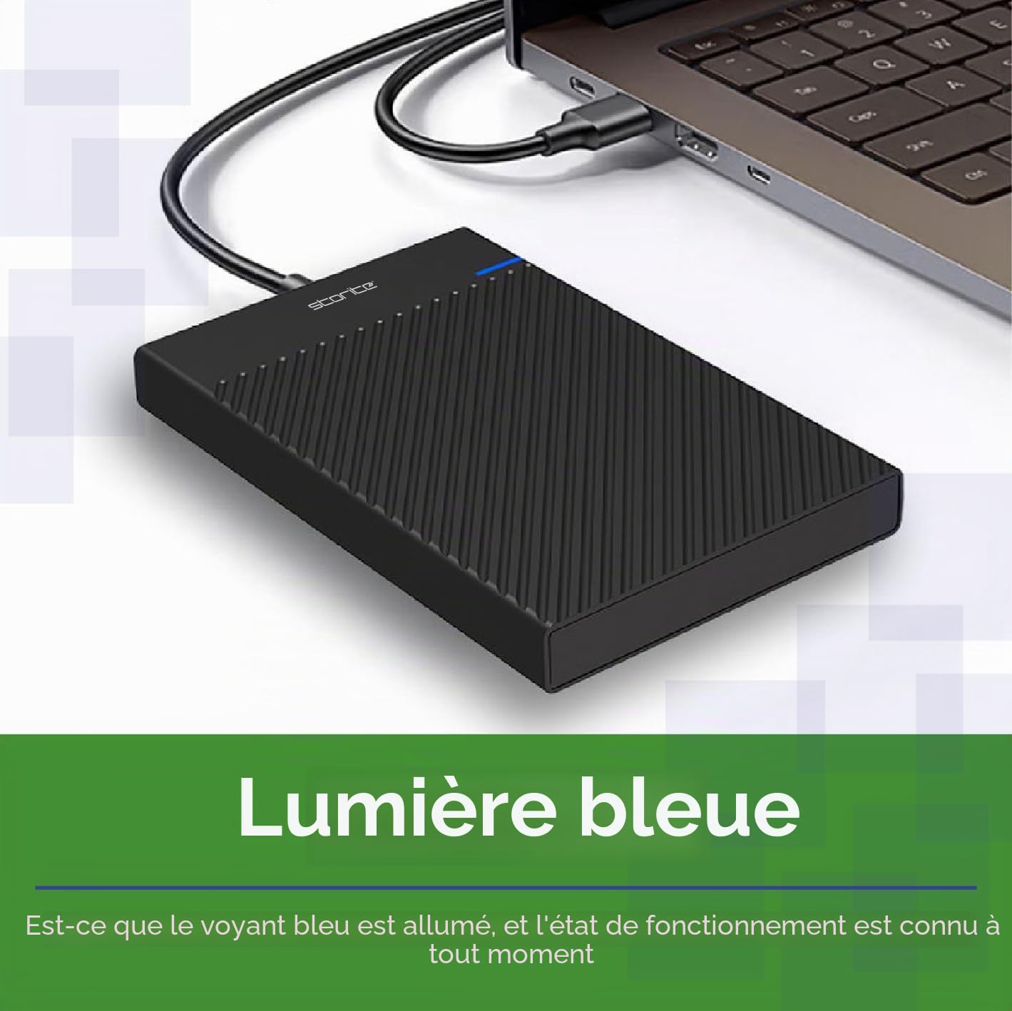 Storite Disque Dur Externe 1 to USB 3.0 Plug & Play pour Le Jeu | Disque dur portable et léger, stockage de sauvegarde de données pour ordinateur portable, PC, Mac, ordinateur de bureau