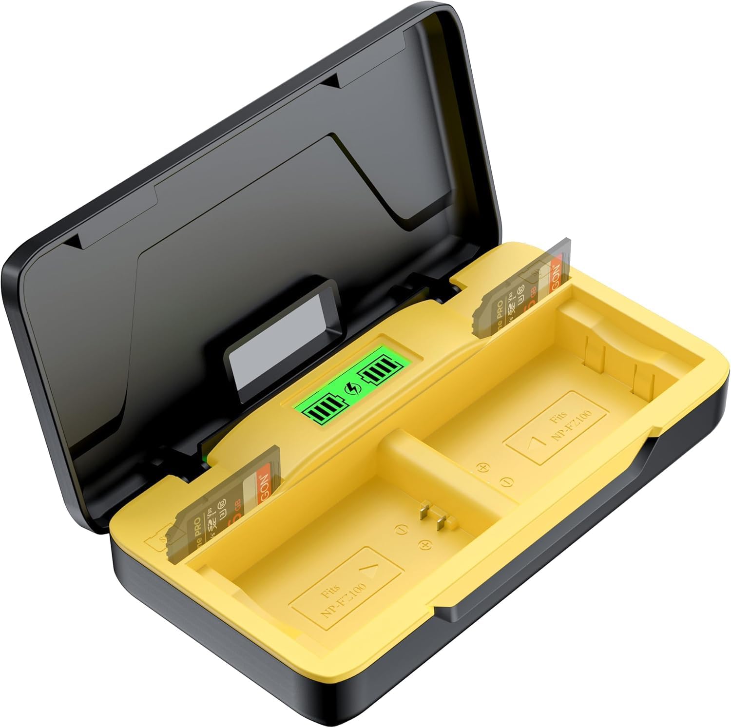 Power Smart LP-E6 Dual Charger & LCD Display | Storage Case & SD Card Slot | Compatible for Canon EOS 5D Mark III, 5D Mark IV, 6D, 6D Mark II, 70D, 7D Mark II, 80D, 90D Portable Design