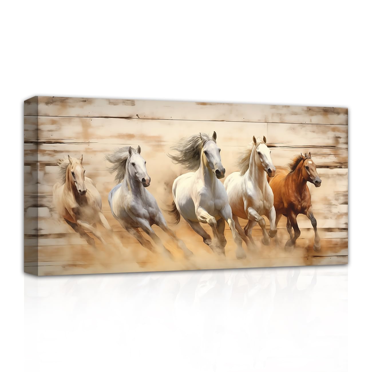 LMYSXAOZ Running Horse Canvas Wall Art Wild Animal Picture Print on Pictures Decor for Bedroom Living Room Home Framed (Horse-1, 20.00" x 40.00")