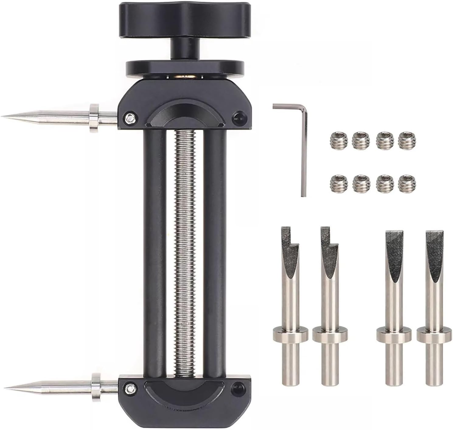 Camera Lens Filter Repair Vise Tool with Flat & Pointed Pins, Diameter 12-90mm Lens Filter Thread Hole Ring Repair Tool