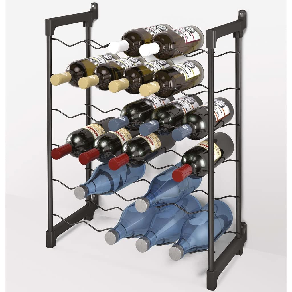 Metaltex Chianti Stojak na wino na 30 butelek, powłoka epokermiczna, czarny, metal