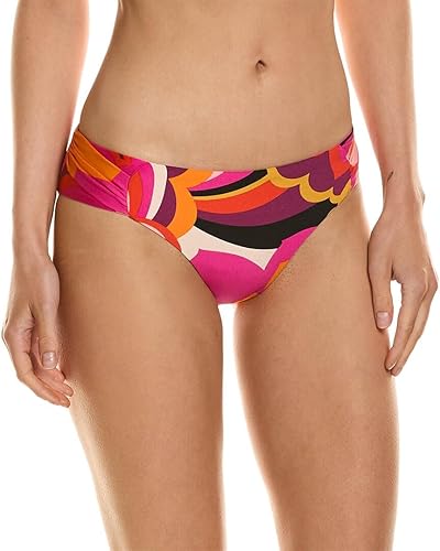 Trina Turk Braga de bikini hipster estándar para mujer, con pestaña lateral, cobertura atrevida, trajes de baño separados