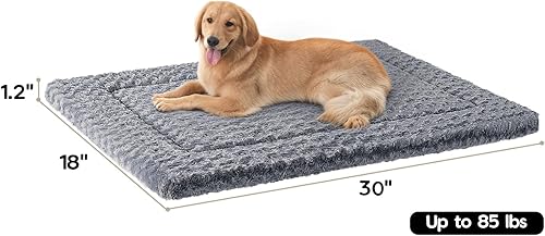 Vista 36 de WESTERN HOME Cama para perro para jaula, cama para perros mediano/grande con felpa suave y ondulada, cómoda almohadilla antideslizante, lavable