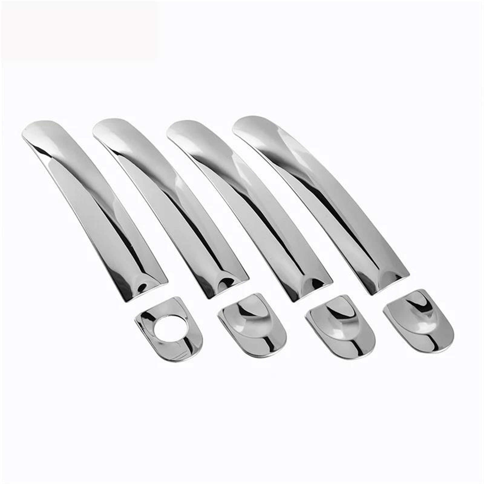 Trfbd For 4 Door 1 Keyhole Decorative Cover Stainless Steel Car Door Handle Cover Trim Overlays For Vw For Touran For Caddy For T5 T6 For Transporter 2003-2015(For 4 Door 1 Keyhole)