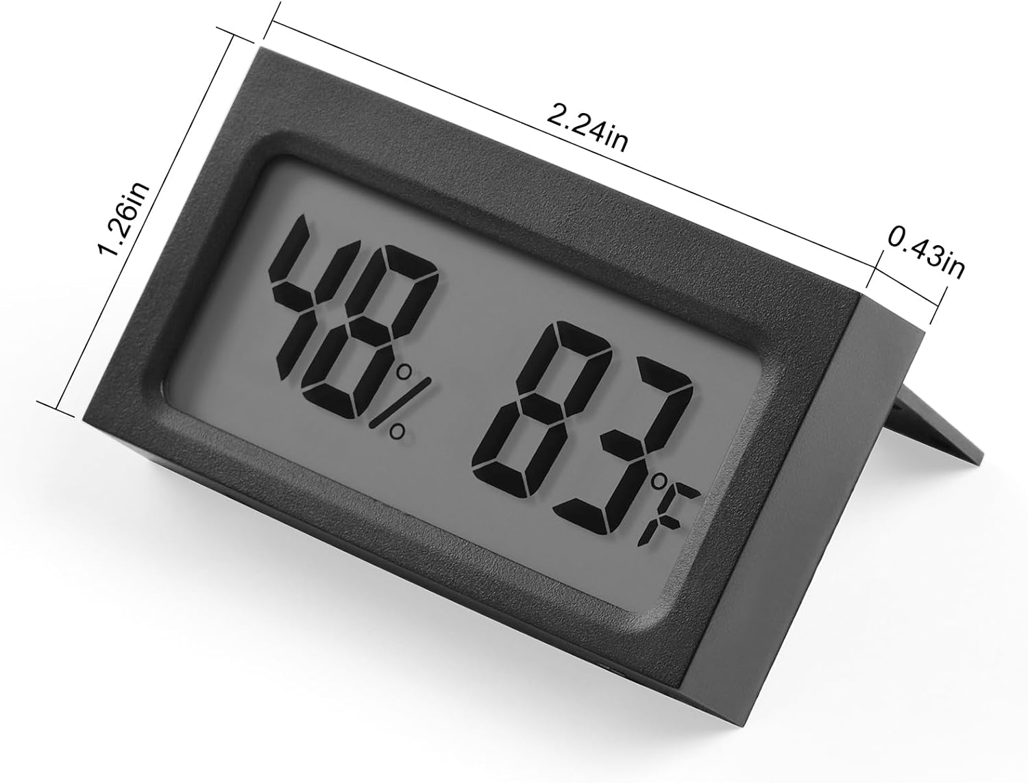 Digital Hygrometer Thermometer with LCD Display Indoor Temperature Gauge Humidity Meter for Home or Greenhouse (Black, 4 Pack)