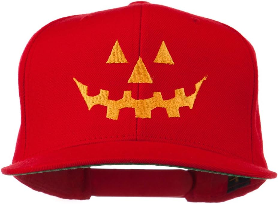 Halloween Pumpkin Face Embroidered Snapback Cap