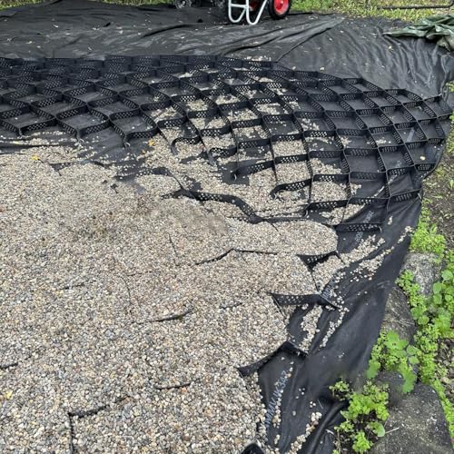 Estabilizador de Grava Rejilla de Suelo de Grava 30 X 30 Cm Rejilla de Panal para Estabilización de Pavimentos 10 Cm Geomalla de HDPE para Trabajos de Subrasante, Jardín, Garaje Retenedor de Rejilla d