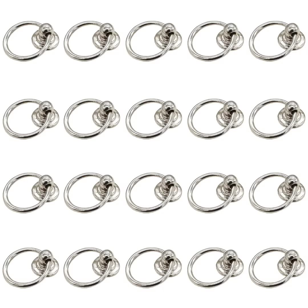 Ydhsikk Silver Drawer Handles, Pack Of 20 Multicolor Multiple Sizes Zinc Alloy Door Ring Pull Handles For Cabinet Drawer Wardrobe(,Style A)