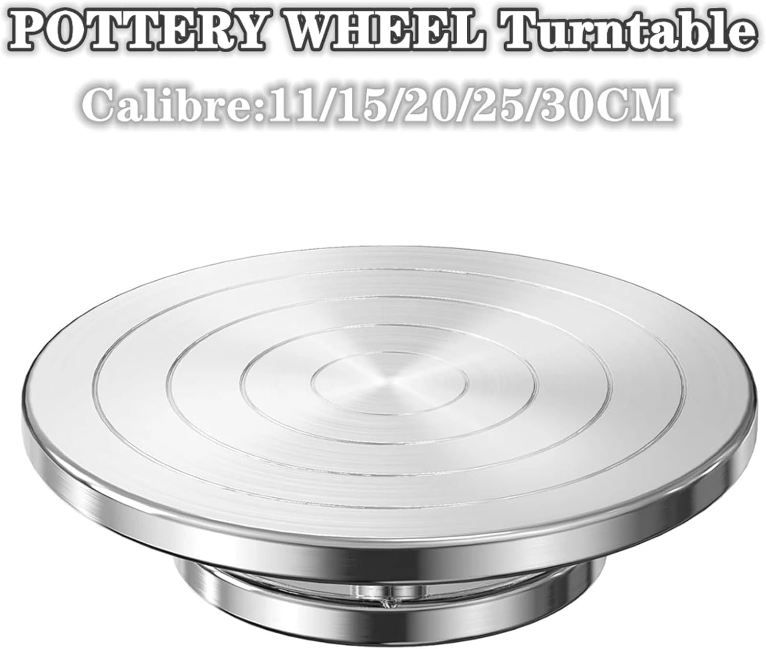 Pottery Wheel Ruota for Ceramica, Piattaforma Girevole in for in Alluminio da 15-30 Cm, Fai-da-Te, Strumenti in Argilla A Doppia Faccia, Torta, Supporto in for Scultura(30cm)