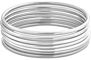 Glossy Thin Round Bangle Bracelet Set: 7 Stunning Bangles for Women