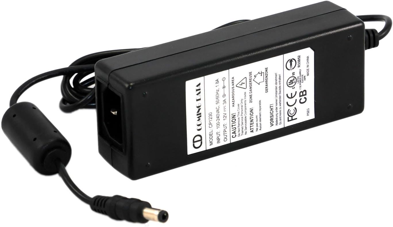 12V 3A AC/DC Adapter w/ 5.5x2.5mm DC Barrel Connector (UL Certified), Work for LED Lights Strips