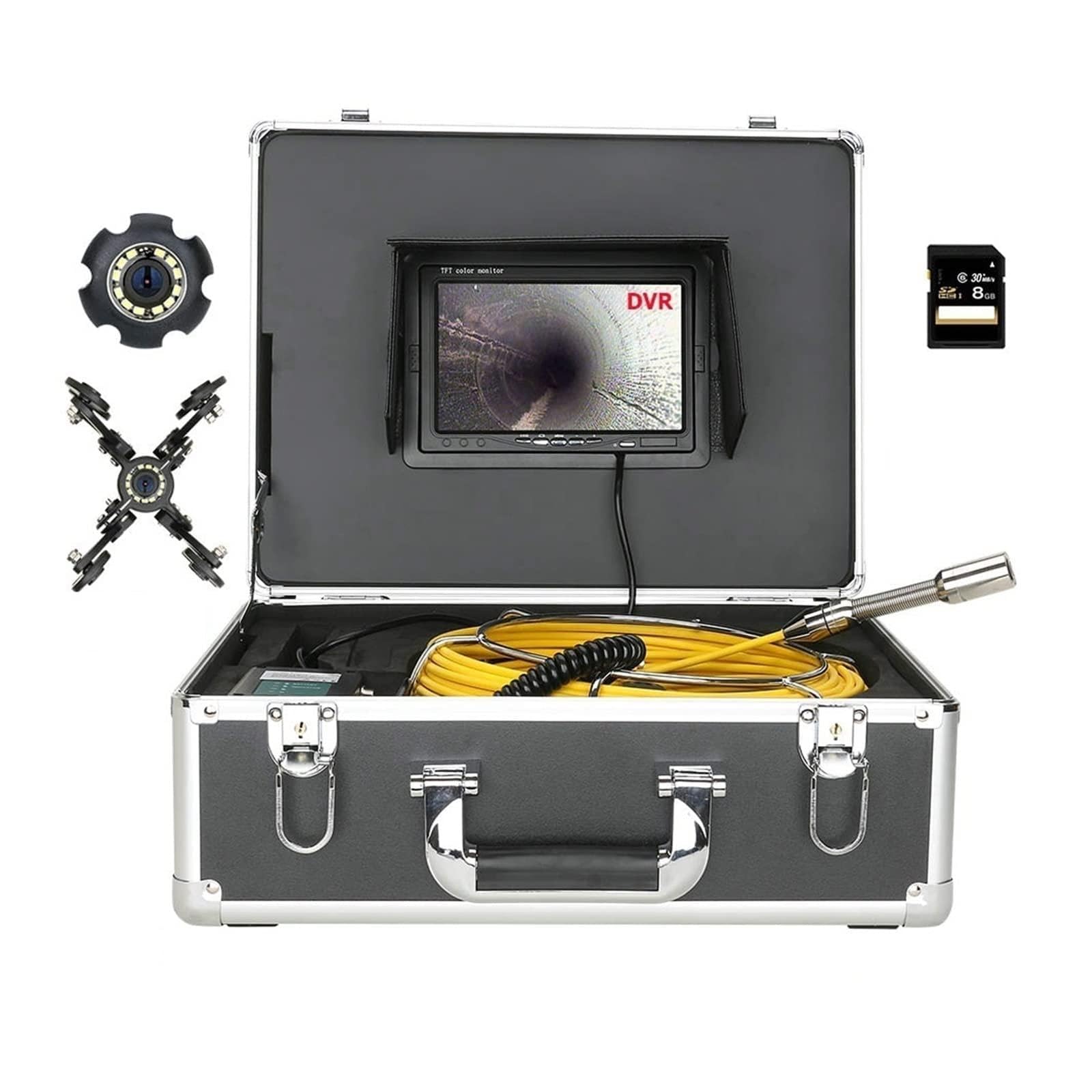 Cámara de Alcantarillado, HD Cámara de alcantarillado, cámara de inspección de tuberías industriales con DVR FUNCIÓN DE VIDEO DE ENDOSCOPO INDUSTRIAL DE 7 pulgadas for la tubería de drenaje del conduc