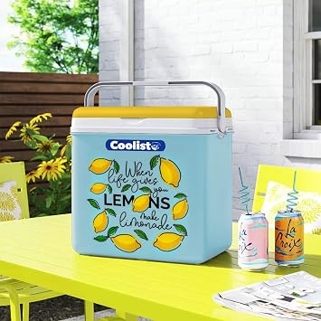Coolist CLB30LM Lemon Patterned Freezer, 30 Liter + 3 Piece Ice Cassette 400gr