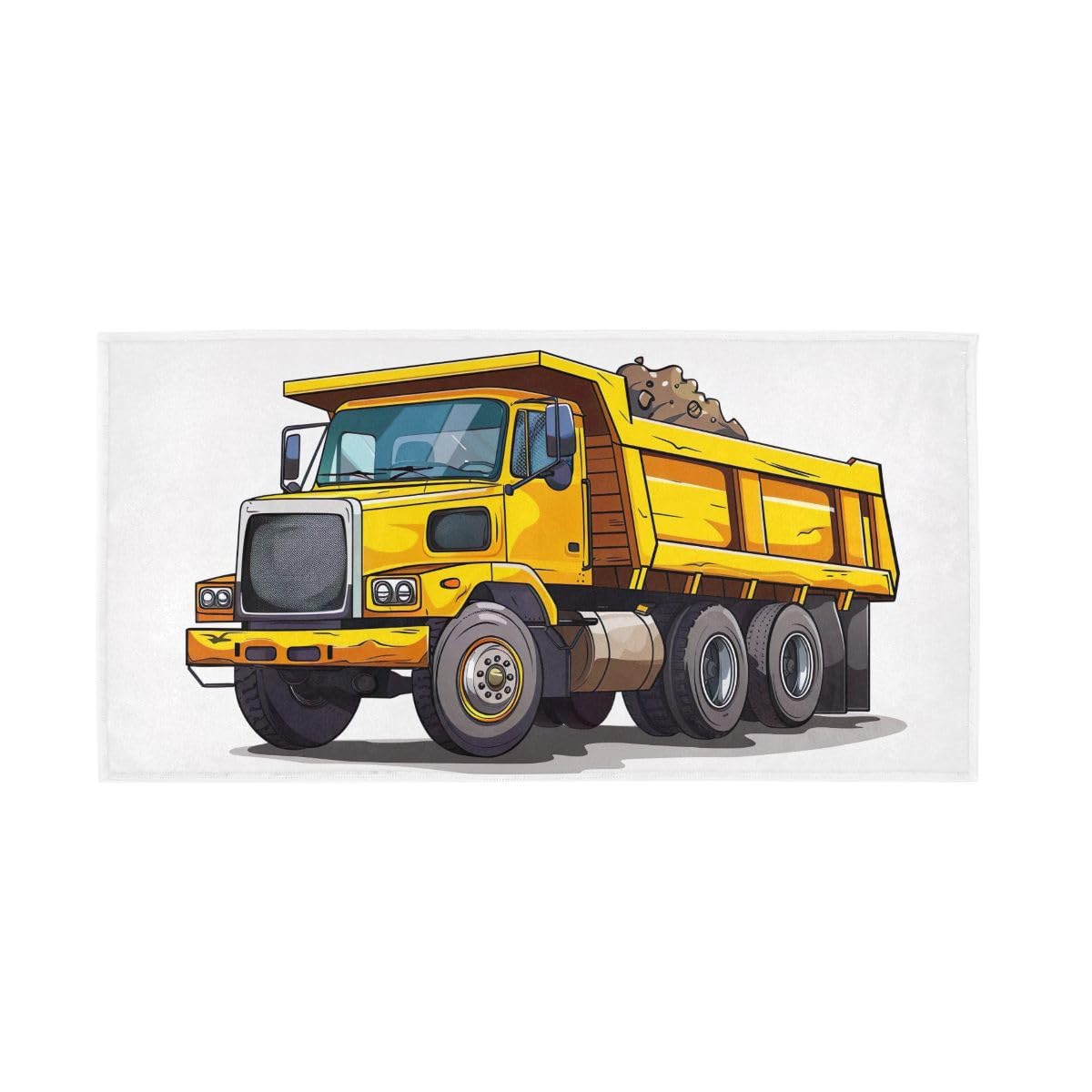 HUYGD Yellow Dump Truck Hand Towels and Washcloths for Bathroom, Hand Towel for Bathroom, Travel, Camp, Hotel, Spa 15 x 30 Inches