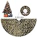 XIMISHOP 48inches Sequin Tree Skirt, Glitter Golden Black Tree Skirt Mat for Christmas Halloween Holiday Tree Decorations