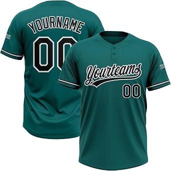 Mens Softball Uniforms Baseball Bulk Jerseys Two Button Pullover Softball Jerseys for Adult Slowpitch Custom Team Jersey