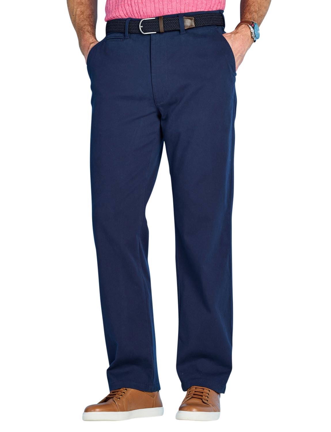 Pegasus Men's Super Stretch Chino Trouser with Belt Versatile, Comfortable & Stylish Smart Casual Pants Navy 34W / 29L