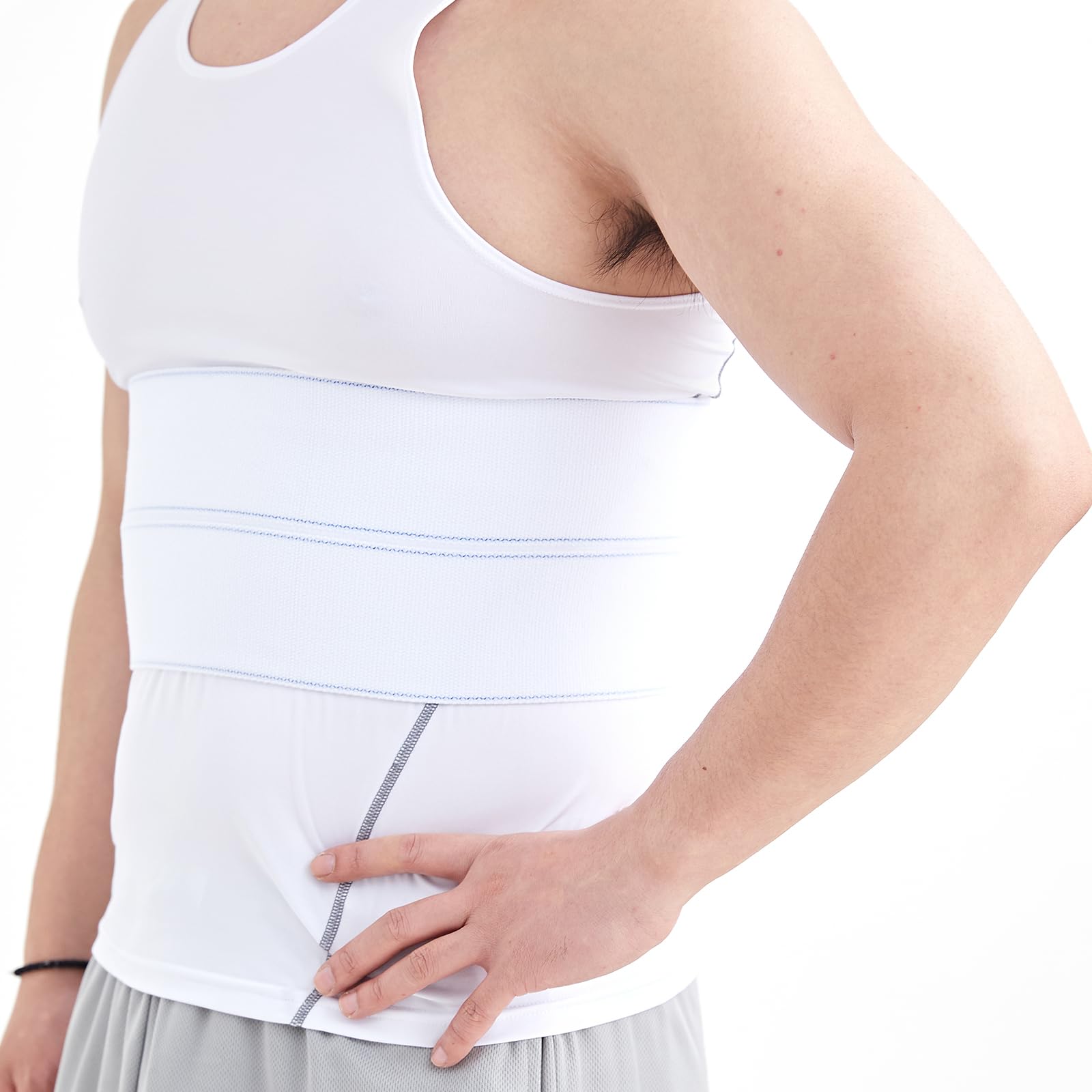 Tutore per costole rotte Fascia addominale per costole incrinate Cintura dorsale Fasciatura a compressione toracica Supporto costocondrite per costole contuse, fratturate o lussate
