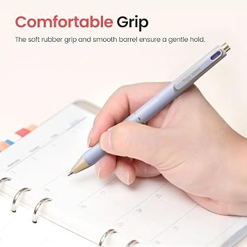 Taja Gel Pens, 6 Pcs Quick Dry Black Gel Ink Pens, 0.5mm Fine Point Smooth Writing Pens for Journaling and Note Taking, Cute Aesthetic Pens for Women & Men-Pastel
