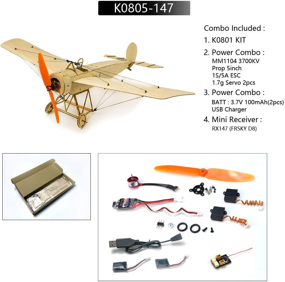 Balsa Wood Airplane Kit Micro 3CH 378mm Fokker E by Barbados | Ubuy