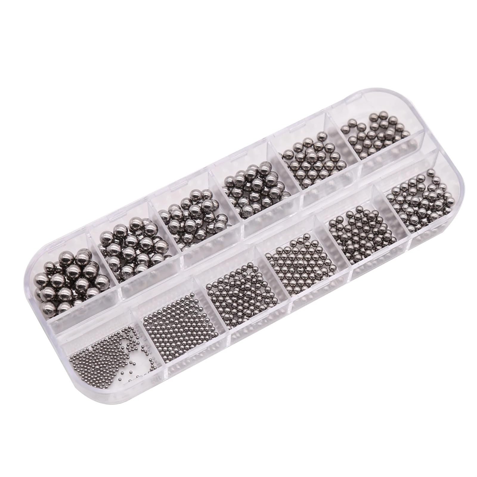 Kugellager Stahlkugeln Sortiment, 1 mm – 10 mm hochpräzise Lagerkugeln, Glatte Kugelbox-Set – 304 Edelstahl for Fahrrad-Skateboard-Rollen(Small Box)
