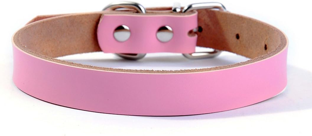 BecautyCYDZ Cow Leather Dog Pet Cat Puppy Collar Neck Adjustable Gift Buckle Strap Cut Necklace Safety