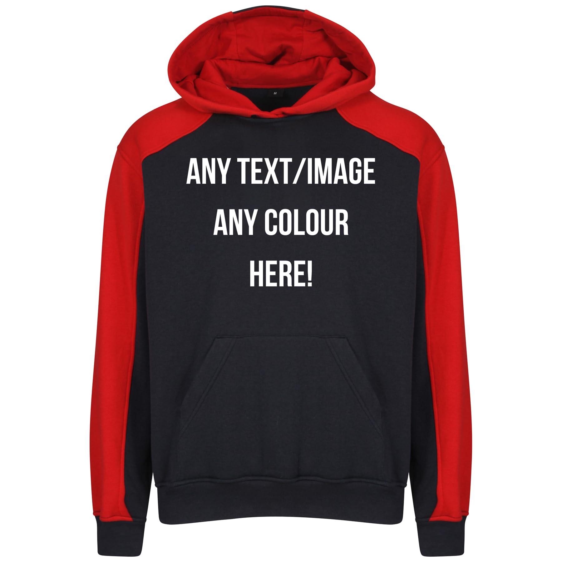 Style It Up Men's Navy-Red Personalised Unisex Hooded Pullover Plain Soft Fleece Hoodie (, 9-10Y)