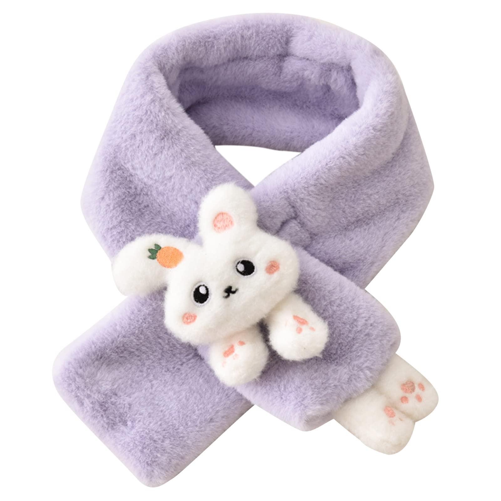 Ruiogoe Girls Winter Warm Thicken Scarfs Cartoon Shape Faux Plush Collar Scarf Shawl Lovely Warm Soft Scarf