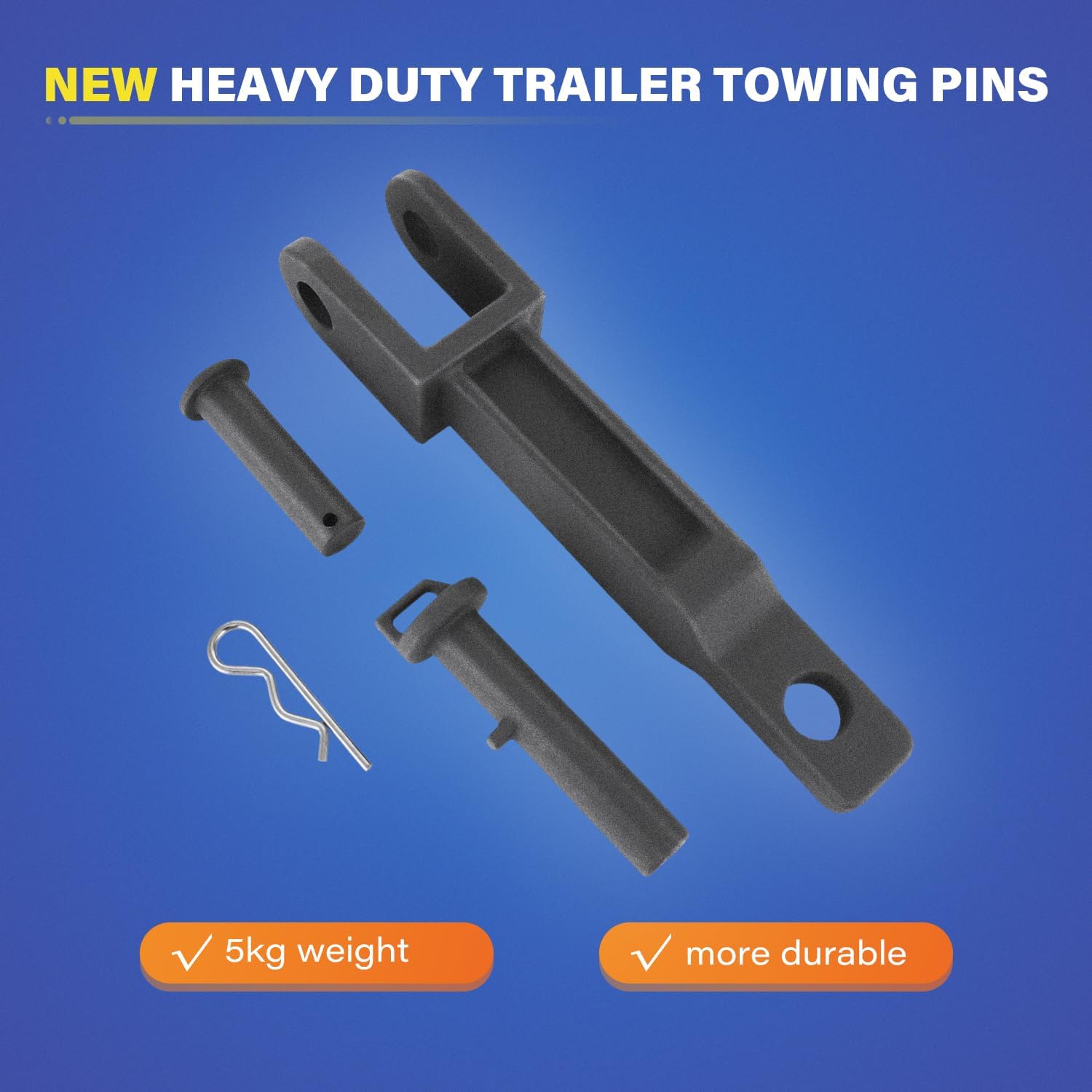 2 Pack A20-6014 Single Tow Hook Heavy Duty Tow Hook Compatible with Peterbilt/for Kenworth with Pull Pin （A65-6008） and Frame Pin （A65-6007） Semi Trucks Hitch-Front Tow Fits for T170 T270 384 386